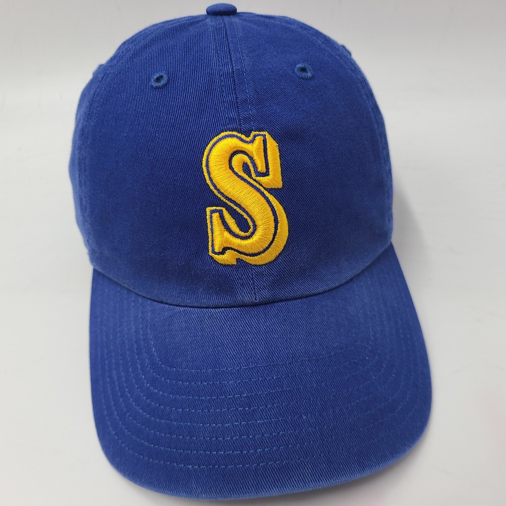 Seattle Mariners Hat Strapback 47 Brand Clean Up Blue Yellow MLB Cooperstown Men